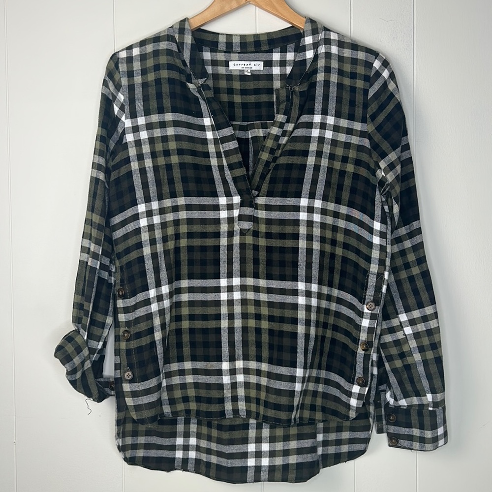 Current Air Green Plaid Button Shirt